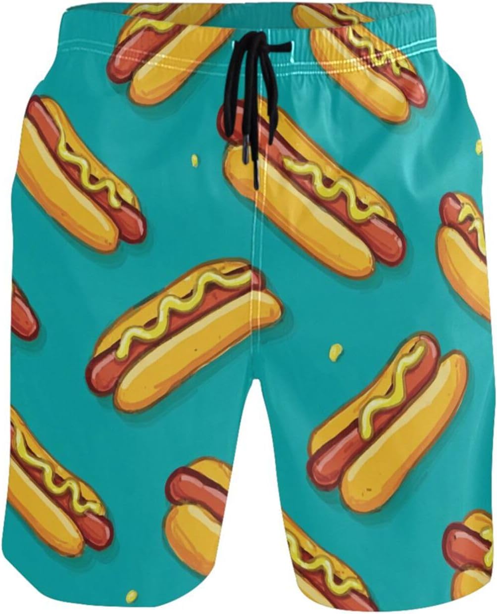Hot Dog Food Men's Swim Trunks Beach Shorts Quick Dry Swim Board Shorts with Pockets M