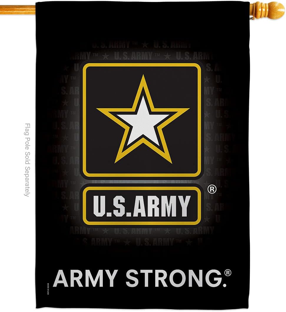 Breeze Decor U.S. Army House Flag - Armed Forces Rangers United State American Military Veteran Retire Official - Decoration Banner Small Garden Yard Gift Double-Sided Imported 28 X 40