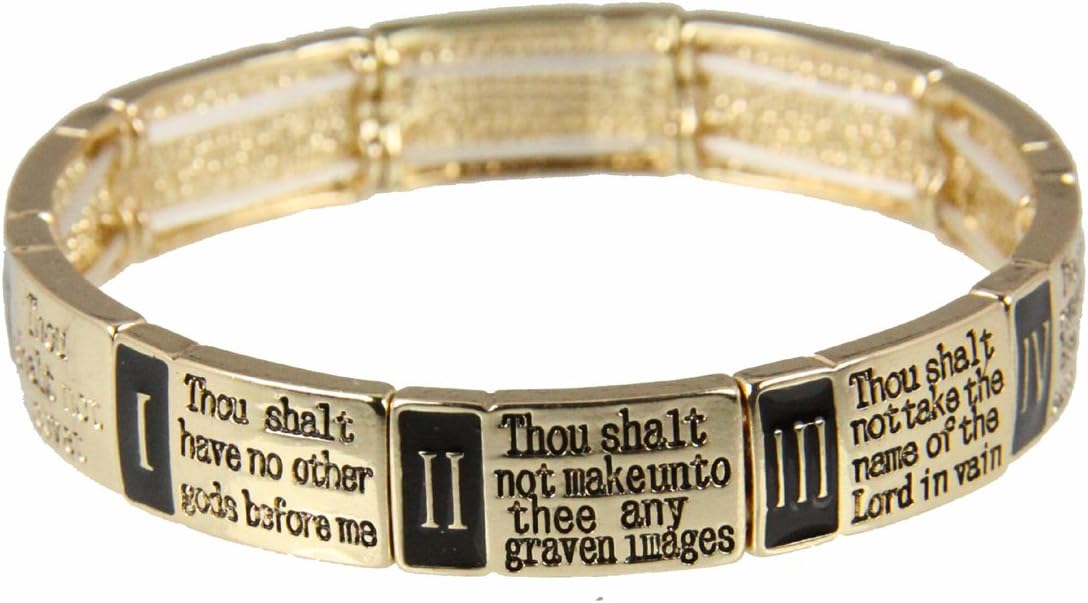 4030977 10 Commandments Stretch Bracelet Christian Scripture Religious Thou