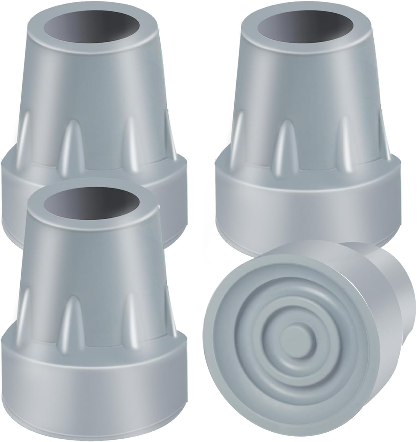 ATUOE Crutch Tips, 4 Pack 7/8 inch Heavy Duty Rubber Crutch Tips Replacement Rubber Cane Tips, Gray