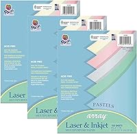 Vista 1 de Pacon® Matriz de papel multiusos pastel, 8-1/2 x 11 pulgadas, 100 hojas por paquete, 3 paquetes
