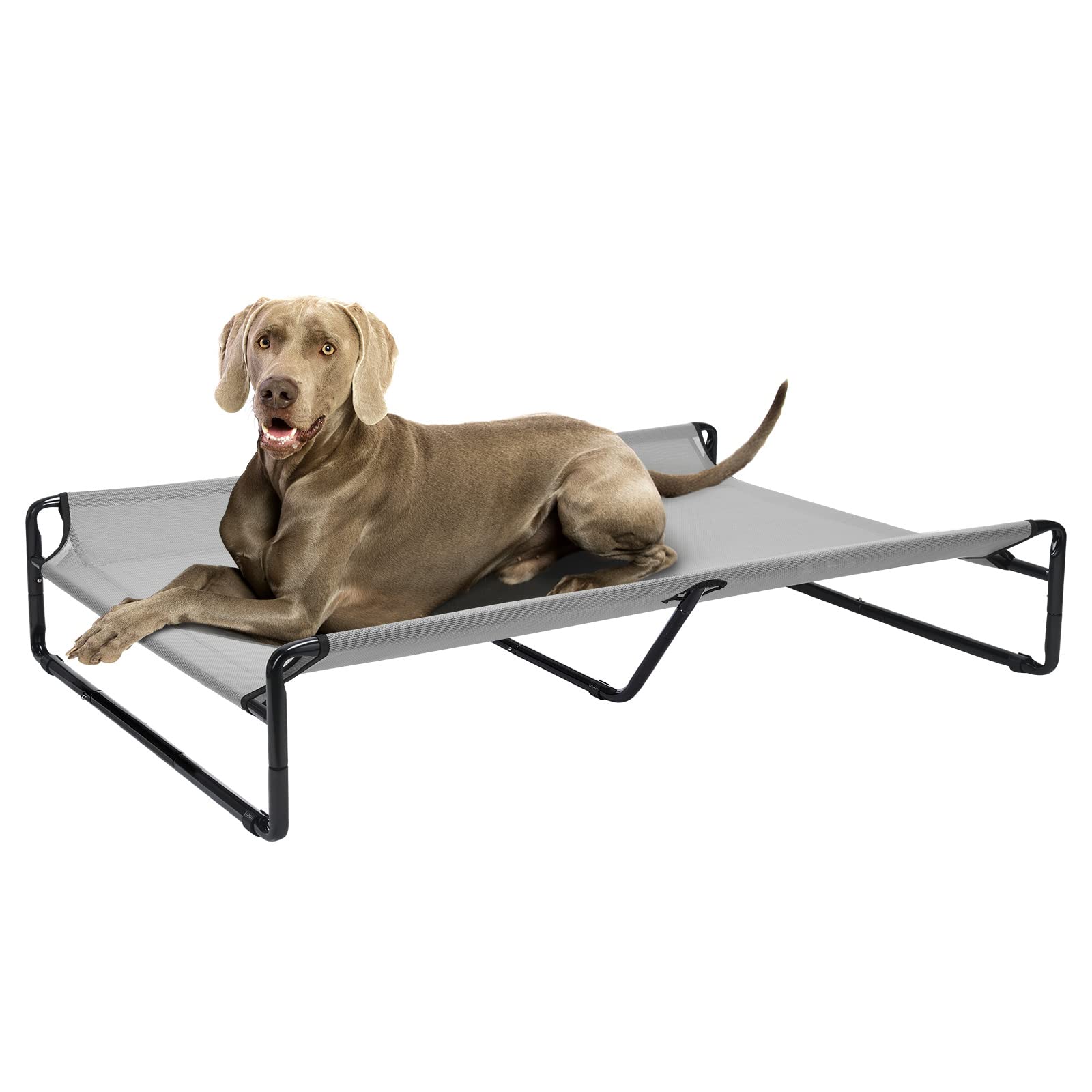 Veehoo Original Cooling Elevated Dog Bed, Outdoor Raised Dog Cots Bed for Large Dogs, Portable Standing Pet Bed with Washable Breathable Mesh, No-Slip Feet for Indoor Outdoor, XX-Large, Grey, CWC2201