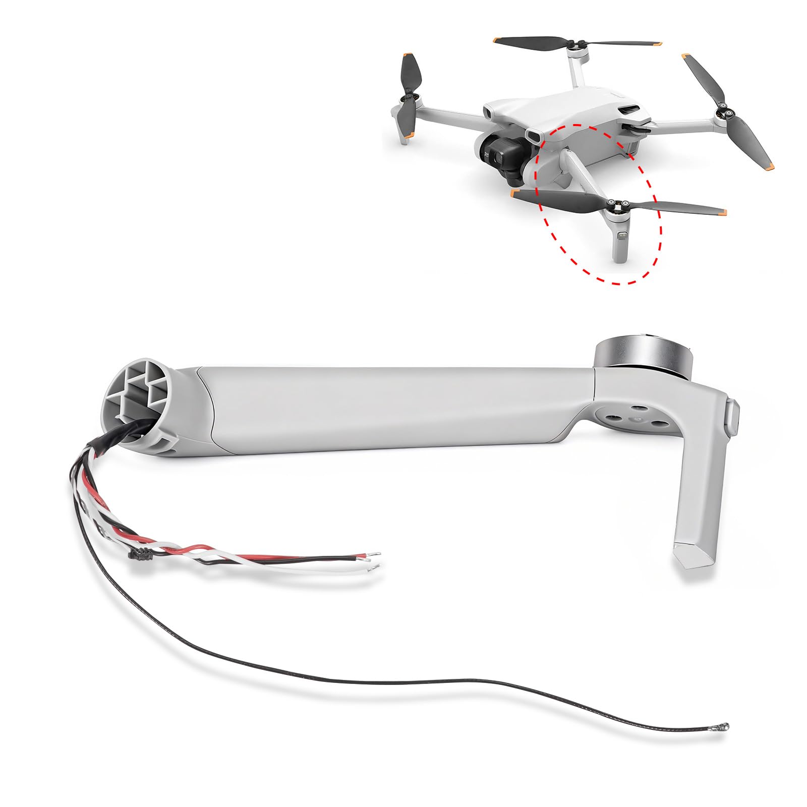 Photo 1 of Kelmado Mini 3 Drone Motor Arm Assembly Replacement Front Left Arm Compatible with DJI Mini 3 Spare Parts