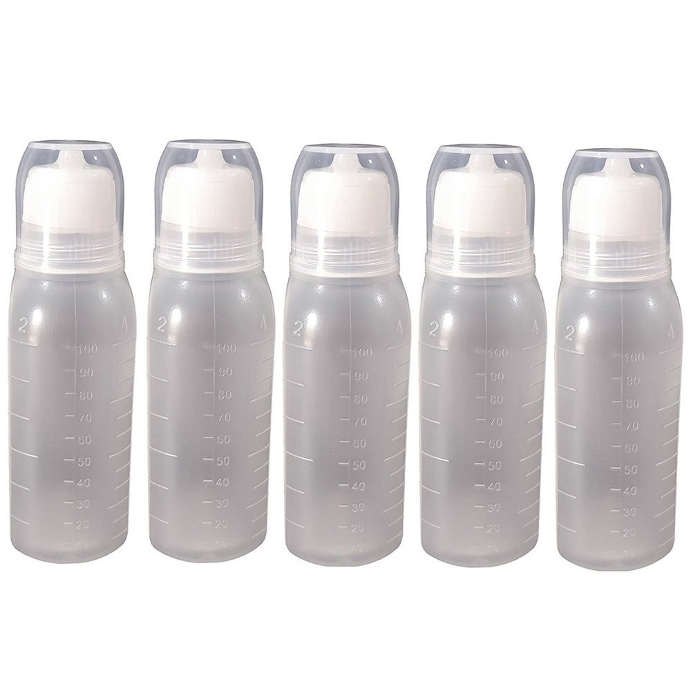 Plastic Bottle - 100 ml, 5 Pieces, Clear