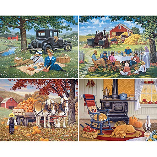Bits and Pieces - 4-in-1 Multi-Pack - 500 Piece Jigsaw Puzzles for Adults-Each Measures 16" x 20" (46cm x 61cm)-Simpler Times by Artist John Sloane - Image 3