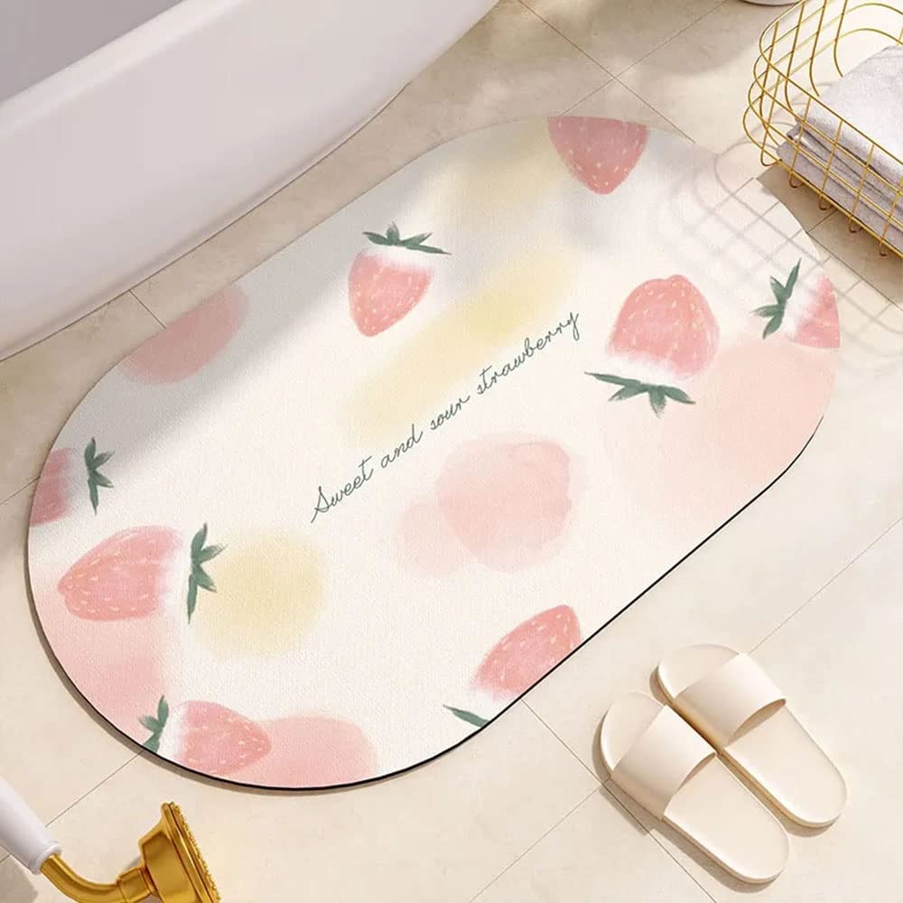 Tapis de salle de bain aux fraises séchage rapide 61x91 cm pour évier