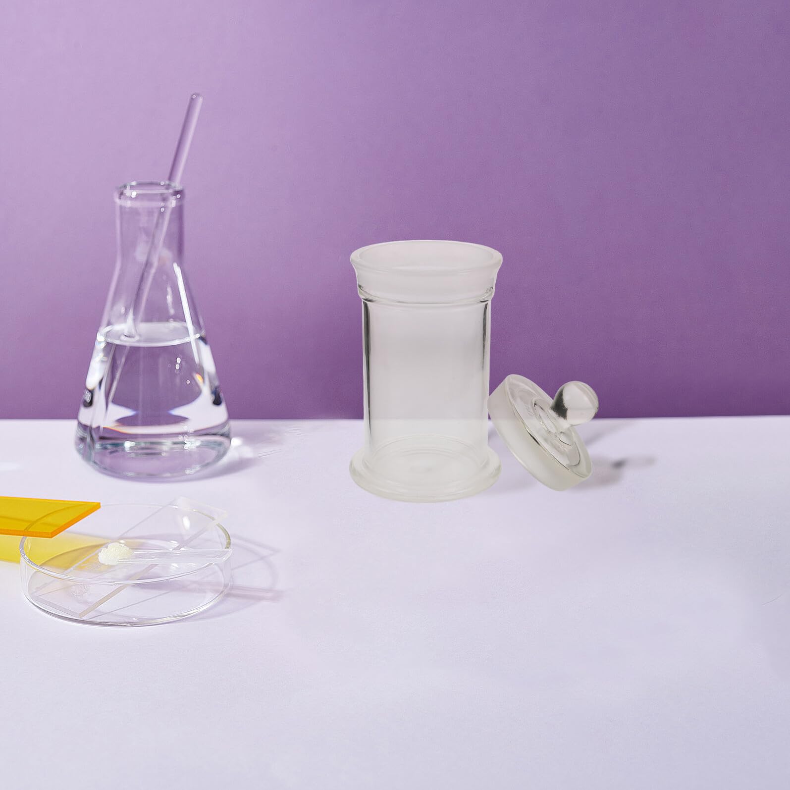 Frasco de Vidrio para Muestras de Laboratorio 75X120Mm, Botella de Borosilicato Alto con Boca Ancha y Tapa Hermética, Recipiente Químico Resistente al Calor para Almacenamiento