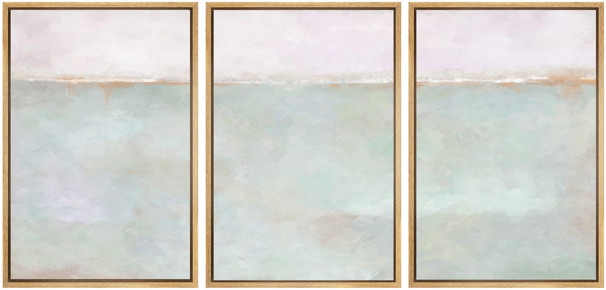 SIGNWIN Framed Canvas Print Wall Art Set Coastal Serenity Abstract Seaside Illustrations Modern Art Decorative Rustic Calm/Zen for Living Room, Bedroom, Office - 24"x36"x3 Natural — view 69