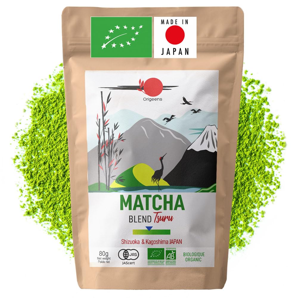 Organic Japanese Matcha Tea - Blend from Shizuoka and Kagoshima - Organic Matcha Green Tea Powder 80g Bag