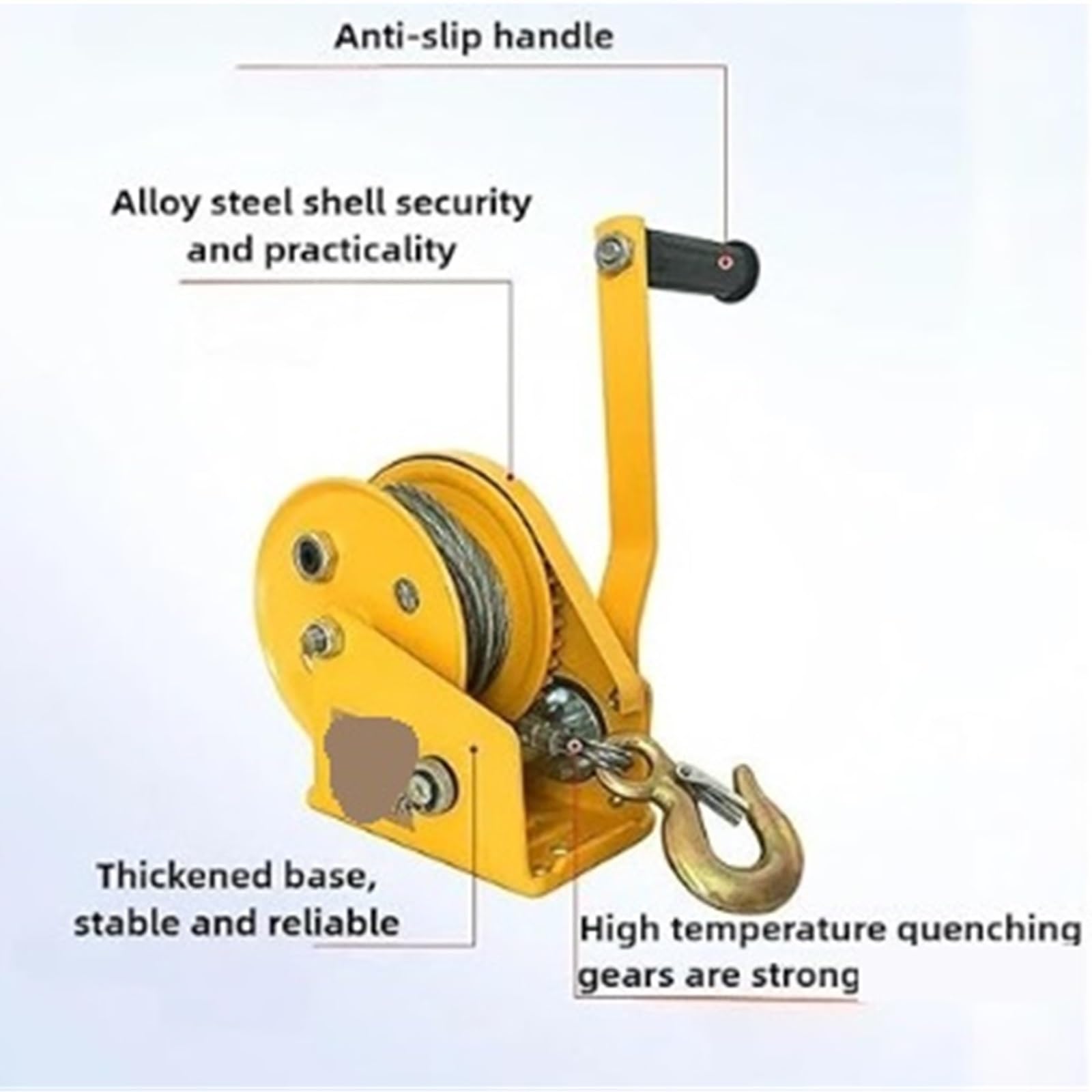 Verricello portatile a mano, 544,3 kg, 816,5 kg, 1179,3 kg, mini argano per rimorchi per barche, cara e piccoli carichi, facile da trasportare e design
