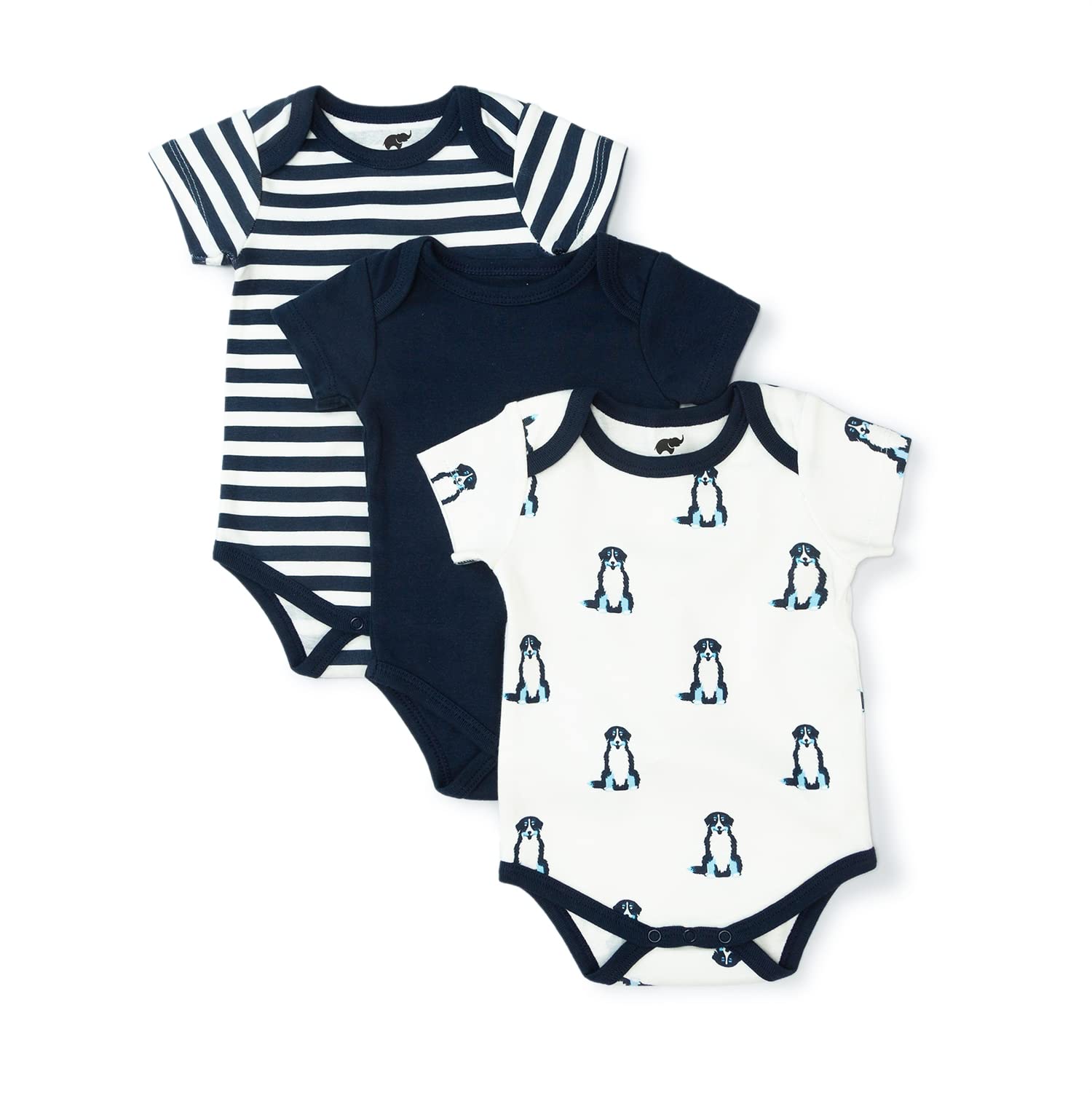 MONICA + ANDY 3 Pack Short Sleeve Baby Bodysuit Bundle