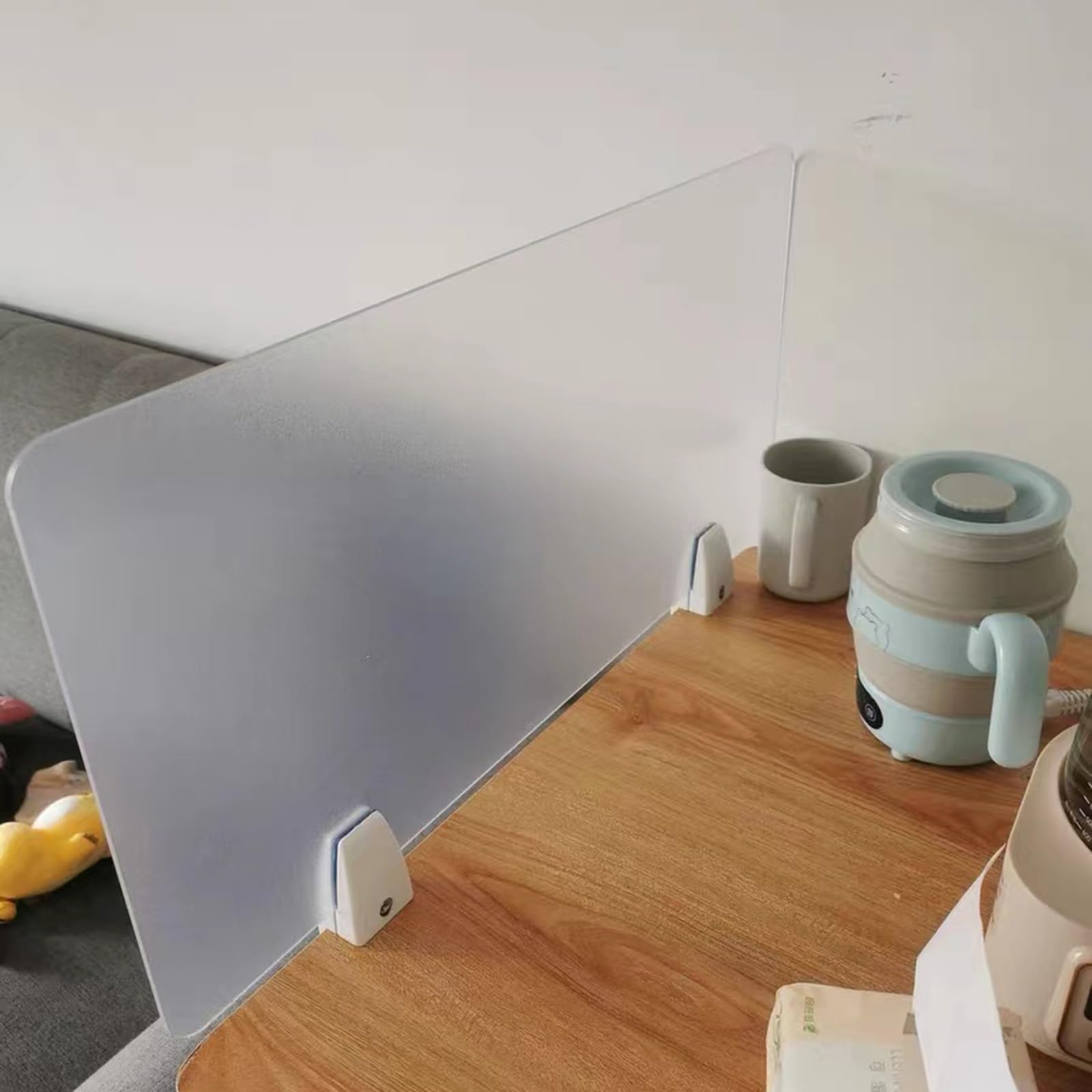 GJZQDKX Freestanding Acrylic Desk Partition Screen Transparent Frosted Privacy Divider for Office & Home Workspaces Clamp-On Desk Privacy Panel Effective Workspace Separator