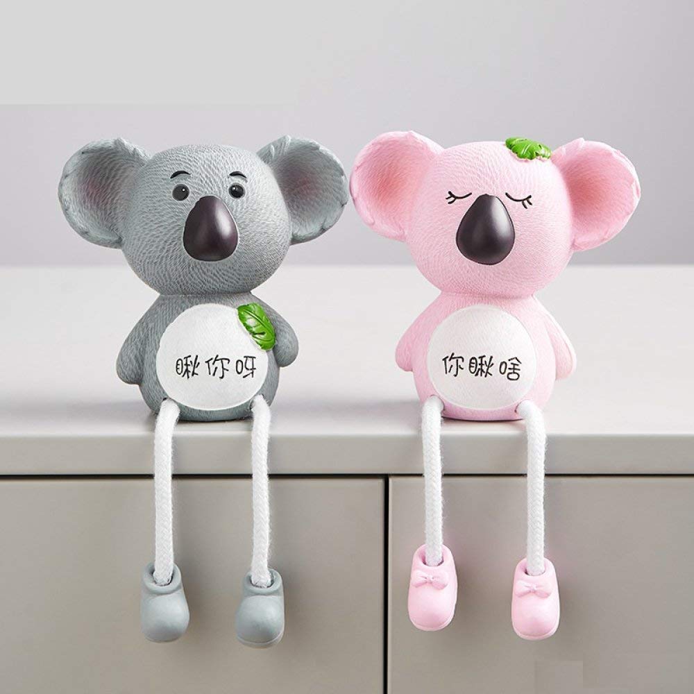 Statue koala en résine lot de 2 figurines mignonnes pour déco maison et bureau