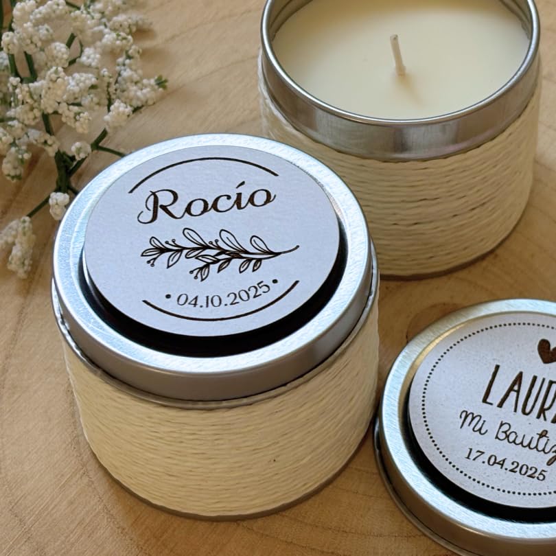 Pack de 10 velas aromáticas con imán de madera en la tapa,