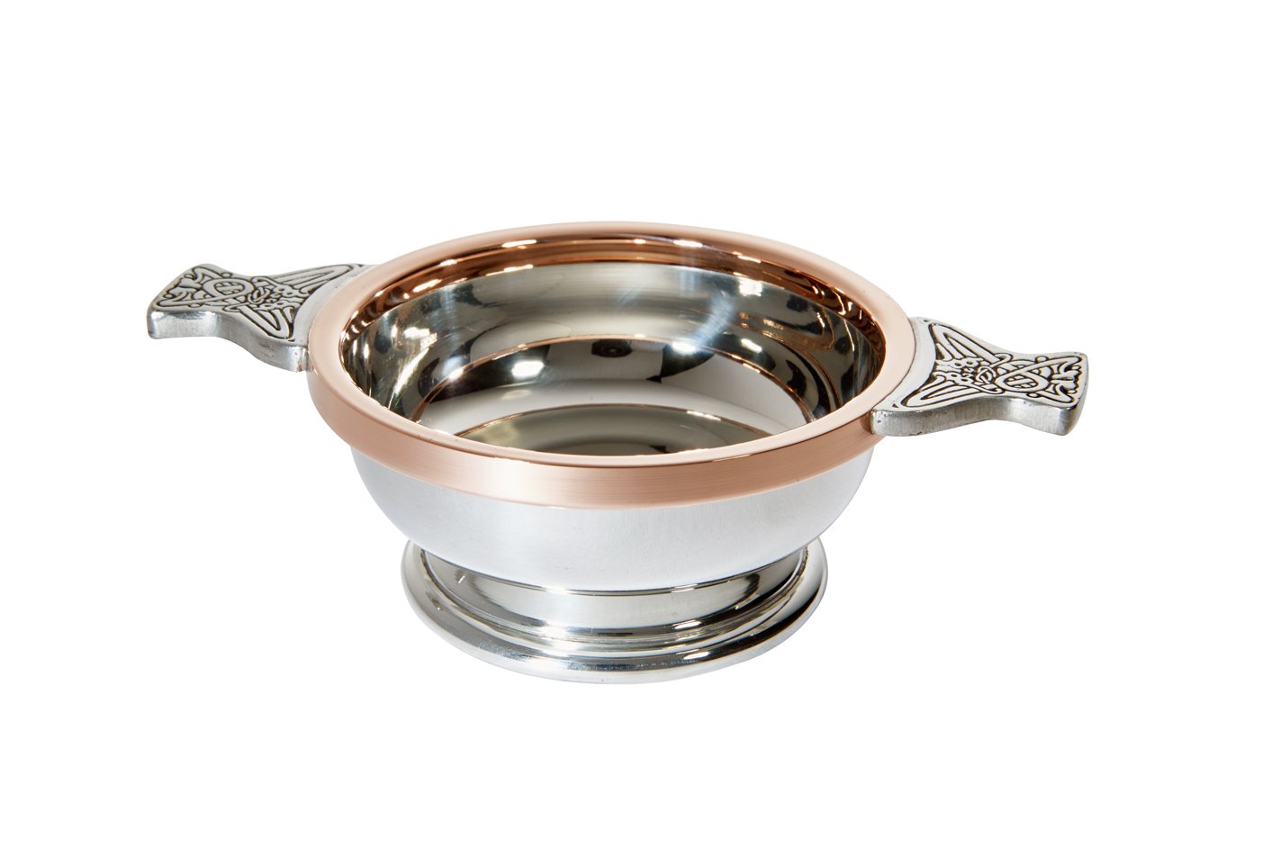 Pewter and Copper Quaichs Whisky Tasting Bowl Loving Cup Burns Night (Medium 100mm Bowl Diameter) — image 1
