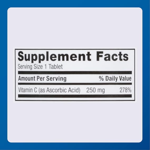 MAJOR Vitamin C 250 Mg - Dietary Supplement - 100 Tablets (1 Pack)