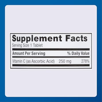MAJOR Vitamin C 250 Mg - Dietary Supplement - 100 Tablets (1 Pack)