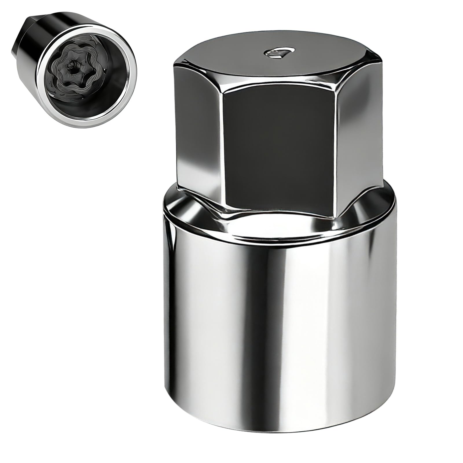 Photo 1 of Eponcia Wheel Lock Key Lug Nut Key Locking Lug Nut Removal Tool for Toyota Lexus Tacoma Senna, Security Nuts Socket Wrench Anti-Theft D-Wheel Locking Nuts Socket Adapter Installation & Removal (Silver