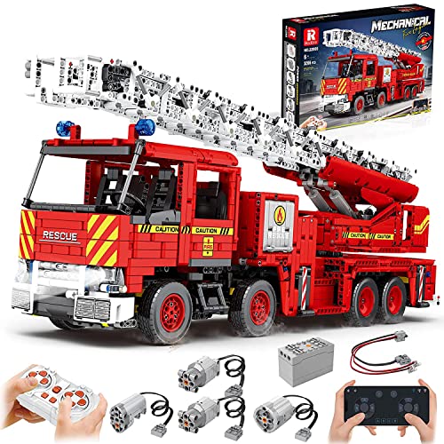22005 Technic Truck Fire Engine Kit,Ferngesteuerte Auto-Baufahrzeuge, Bausteine, 3266 Teile, Mit Led-Licht Und Motoren…