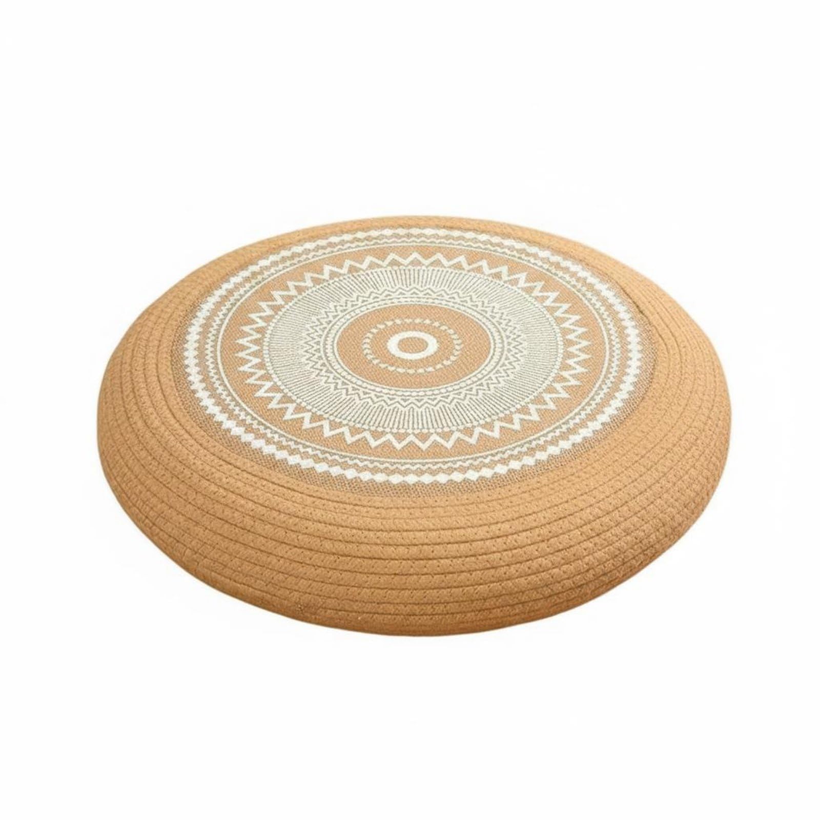 Jute Rope Cushion Reinforced Tatami Seat Cushion Thick Padded Home Furnishing for Living Room, 40x40x10cm, White Triangle-image-13