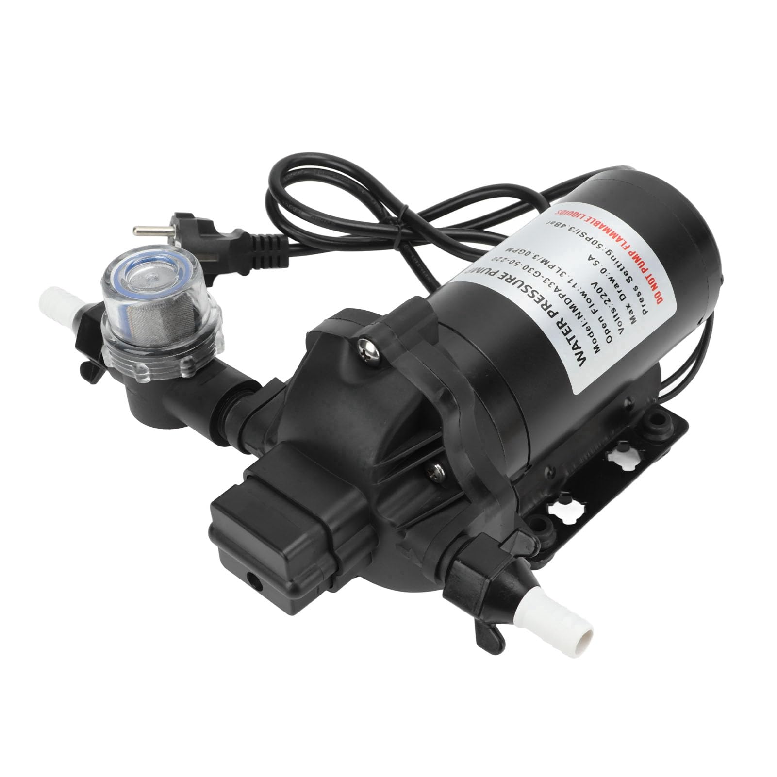Bomba de Presión de Agua Industrial de 220V, 11,3 LPM, 50PSI, Autocebante para Coche, Caravana, Yate, Barco Marino