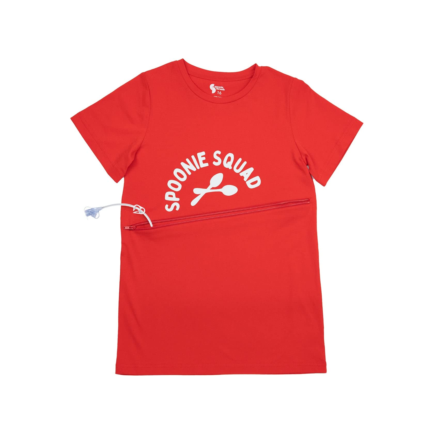 Spoonie Squad G-Tube Zip Shirt 18 / Red Spoonie Squad