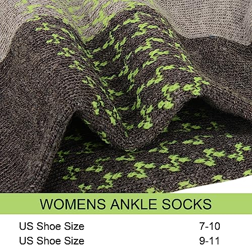 Image of VRD Womens Ankle Socks, Bamboo Rayon 6-Pairs Athletic Running Low Cut Socks With Tab