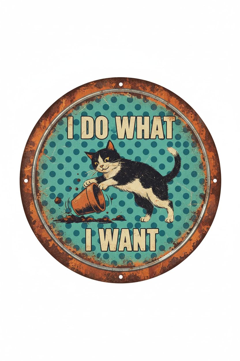 Black Cat Decor I Do What I Want Tin Sign Art Vintage Funny Bathroom Garden Home Decor 8x12 Inch Signs Aluminum Plates Printed
