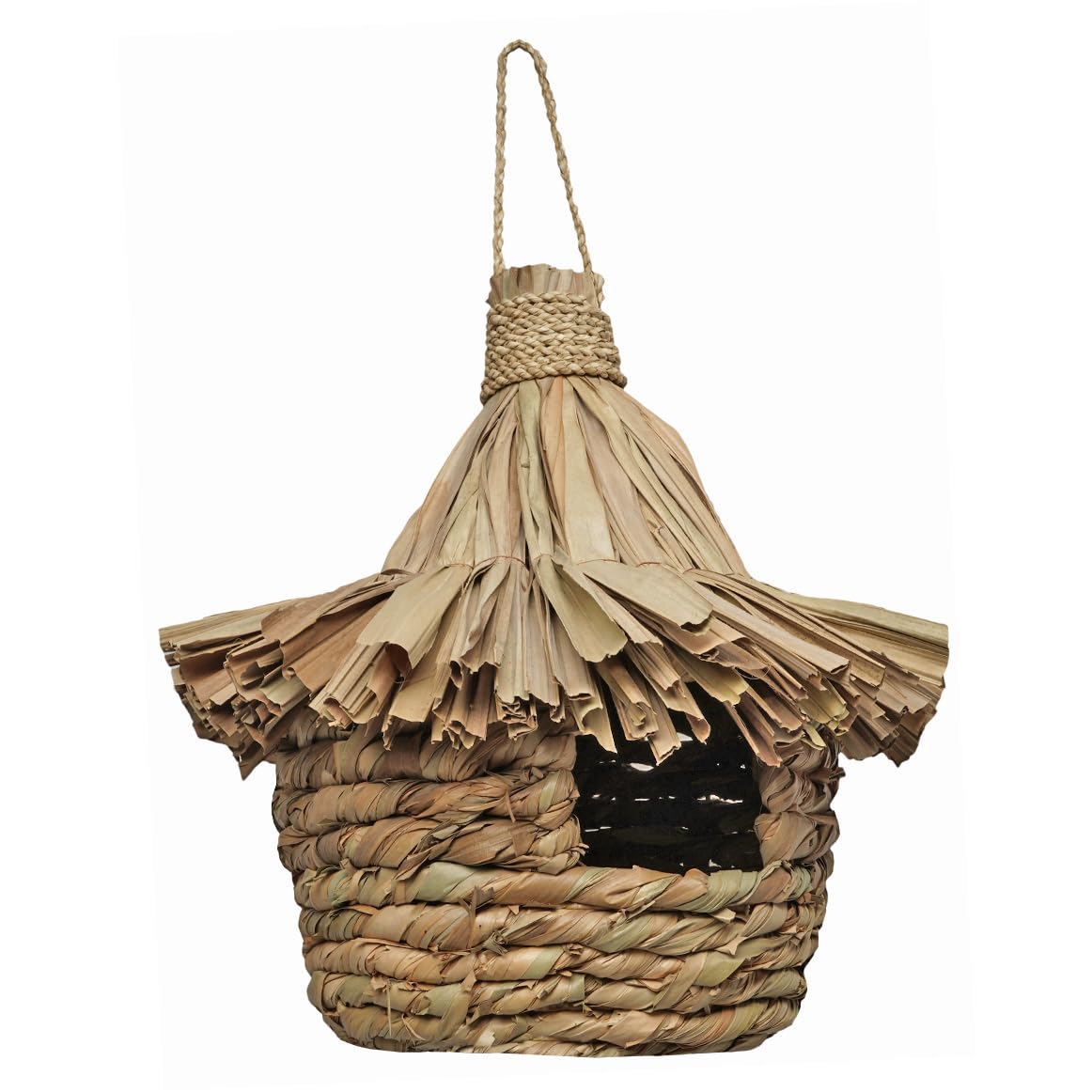 Gran nido para pájaros D. 43 cm en hojas de Pandan, fabricación artesanal – Estilo natural y exótico – Zazu
