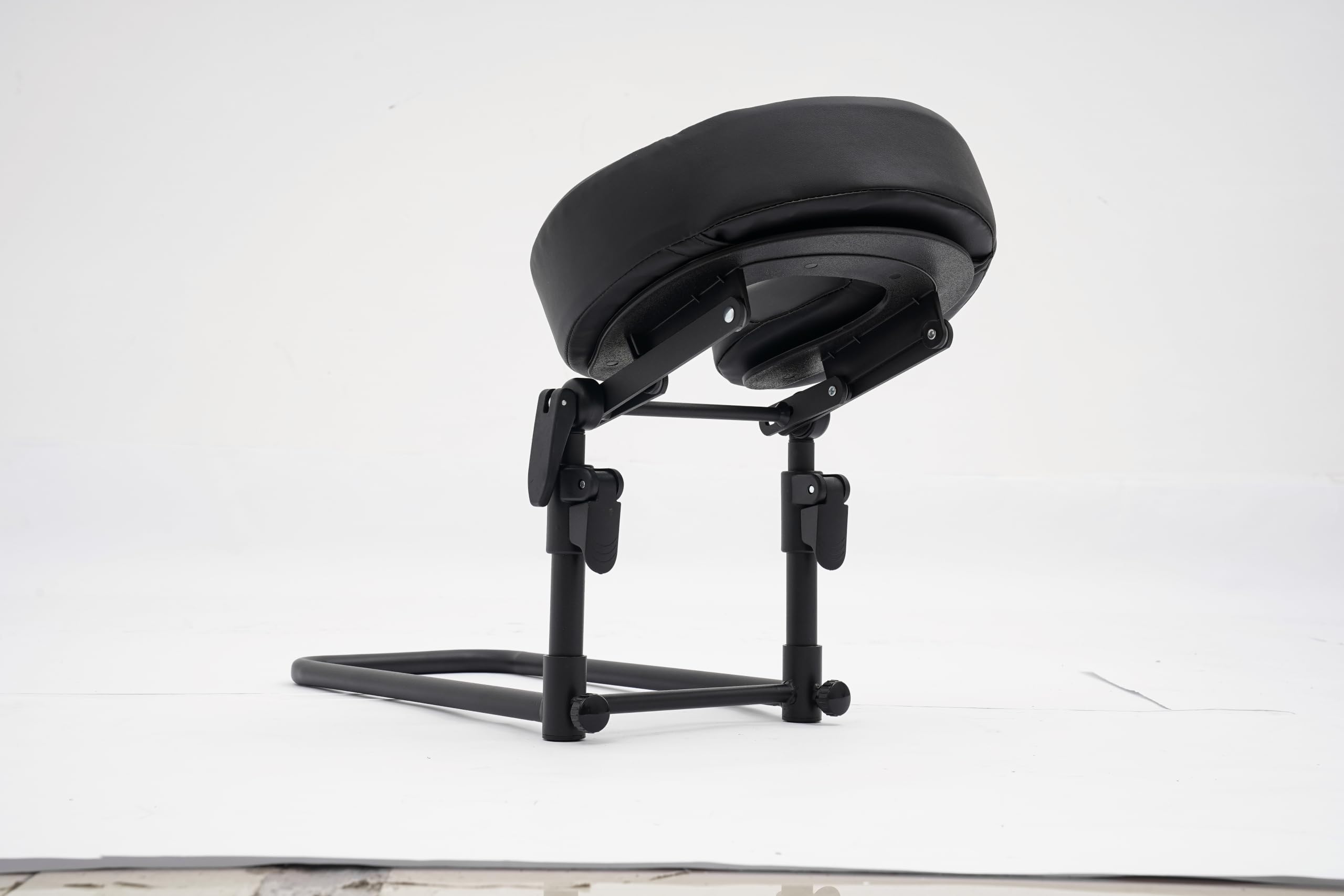 Supporto per il viso per lettini da massaggio, poggiatesta regolabile per tavolo da massaggio | Regolabile in altezza 14-45 cm e inclinabile a 180°, nero, per massaggio, fisioterapia e cura post-operatoria, 42 x 27 cm