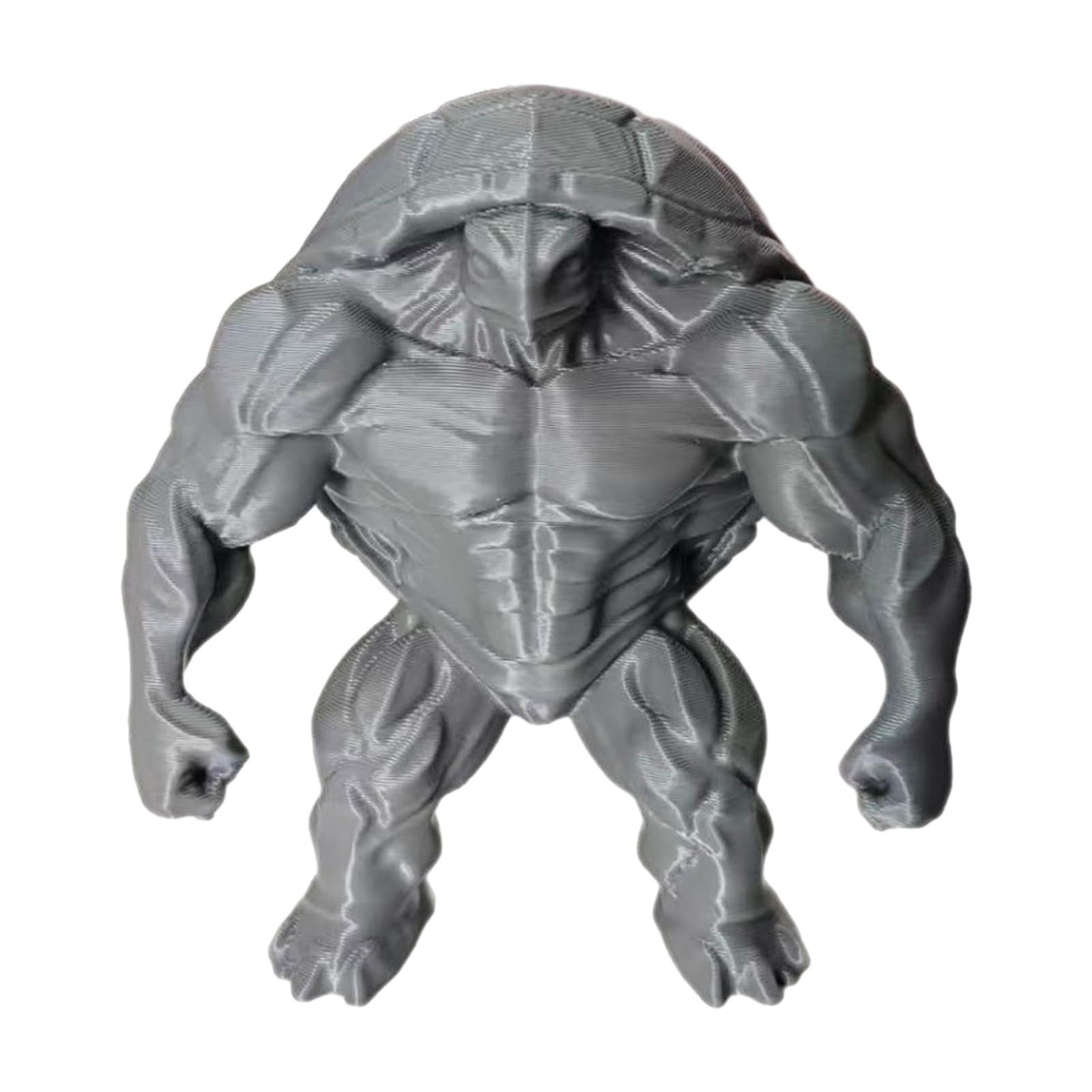 RetroNest Muscular Turtle Figurine, 3D Printed Muscle Animal Statue