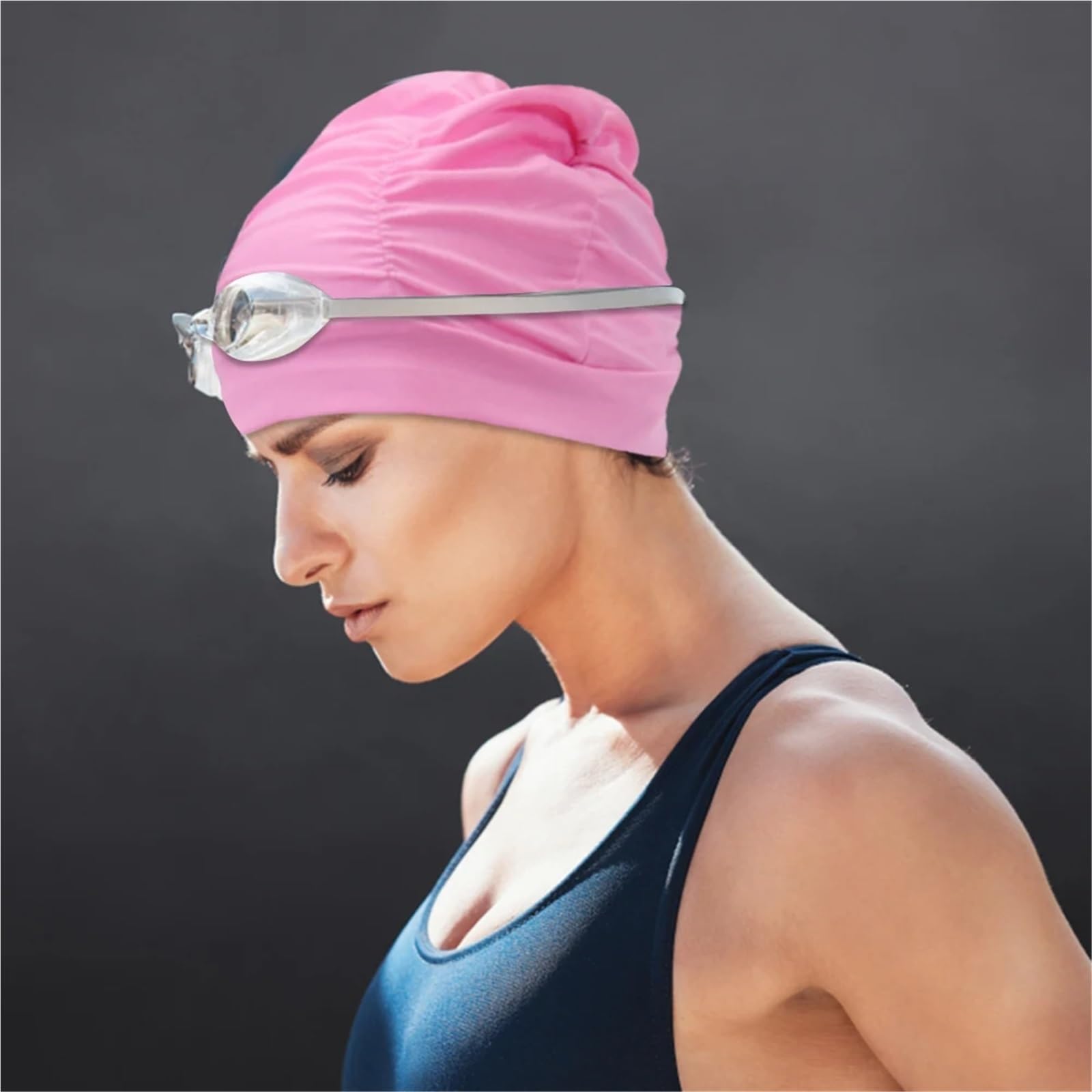 Gorro de baño for Mujer, Gorros de baño for Adultos de Alta Elasticidad, cómodos Gorros de baño, Cubre Orejas for Cabello Largo, Extensiones y rizos, 2 uds.