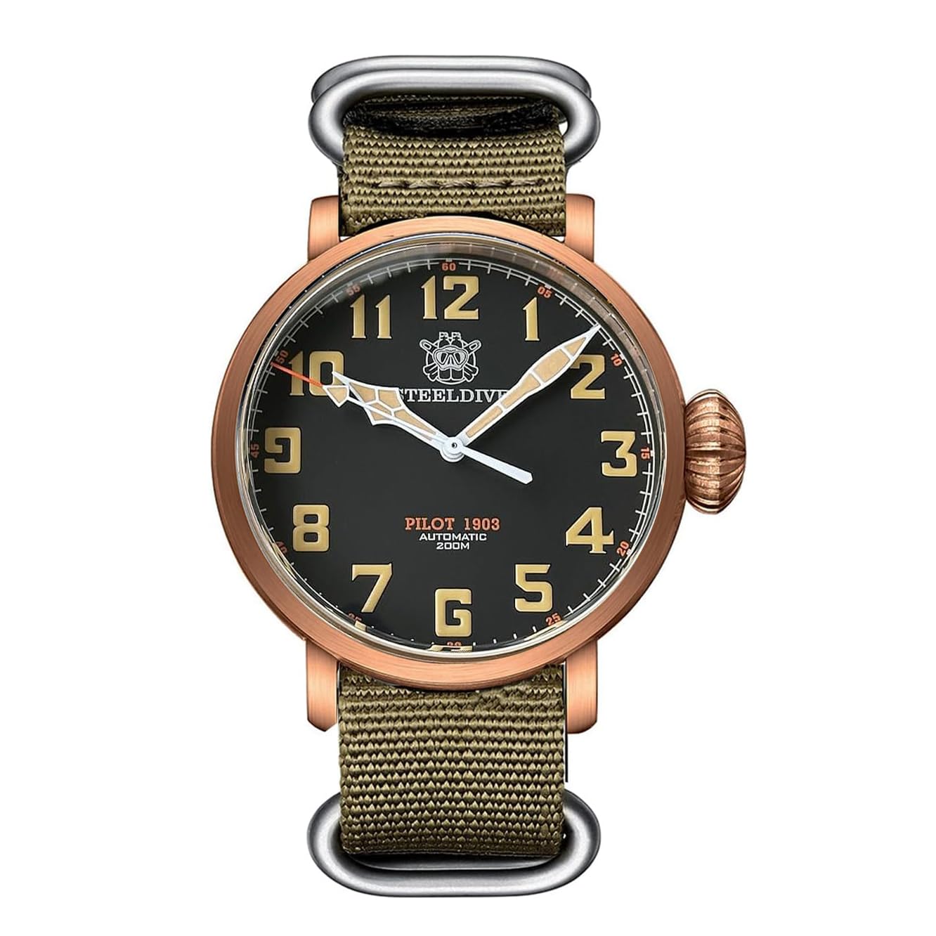STEELDIVE NH35 Pilot 1903S - Reloj mecánico automático para hombre