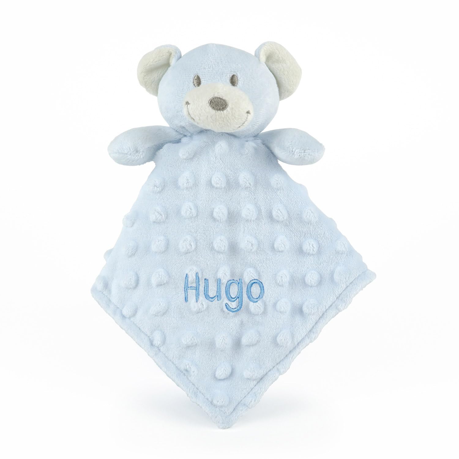Canastilla Bebe Personalizada Azul | Cesta Bebe Recien Nacido con Manta, Doudou, Chupete, Pañales y Accesorios | Set Regalo Nacimiento Completo, Nombre Bordado, Poliéster