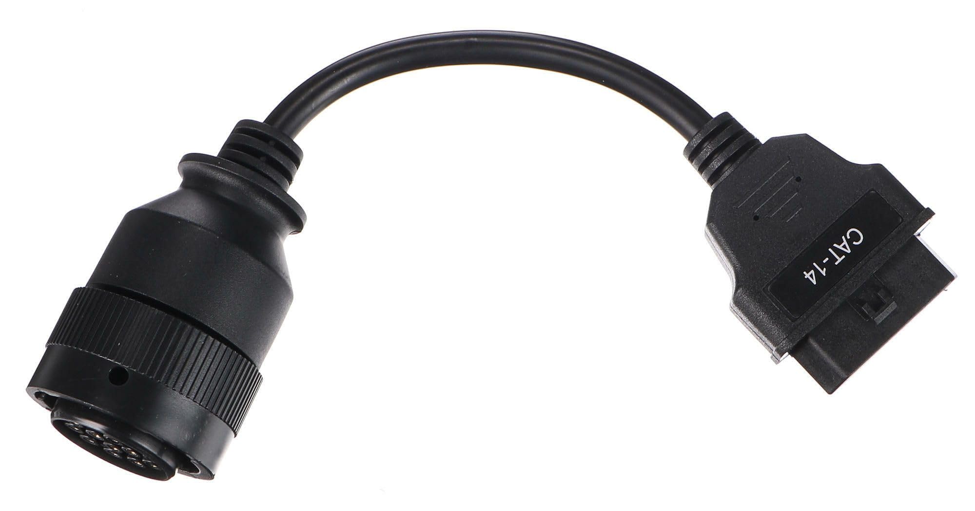 Mechanic Cable 9 | Reducción OBD-II de 14 Pines Compatible con Cat Caterpillar | Adaptador de diagnóstico | diagnóstico de vehículos | vehículos comerciales | Accesorios de Taller