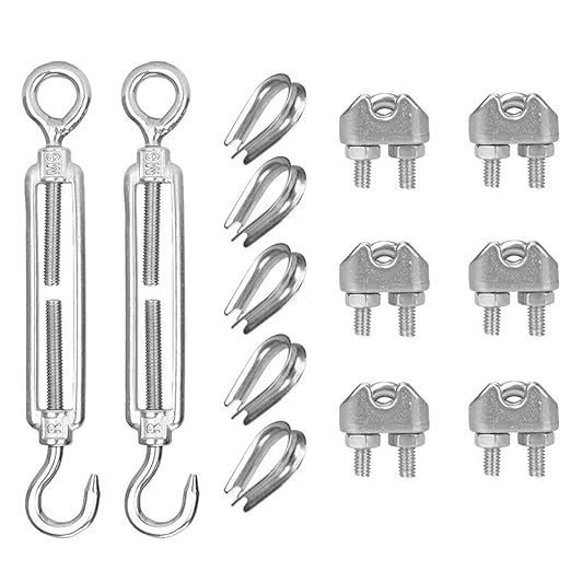 Spannschloss Set M8 - 2 Stück Verzinkt Für Seile & Kabel