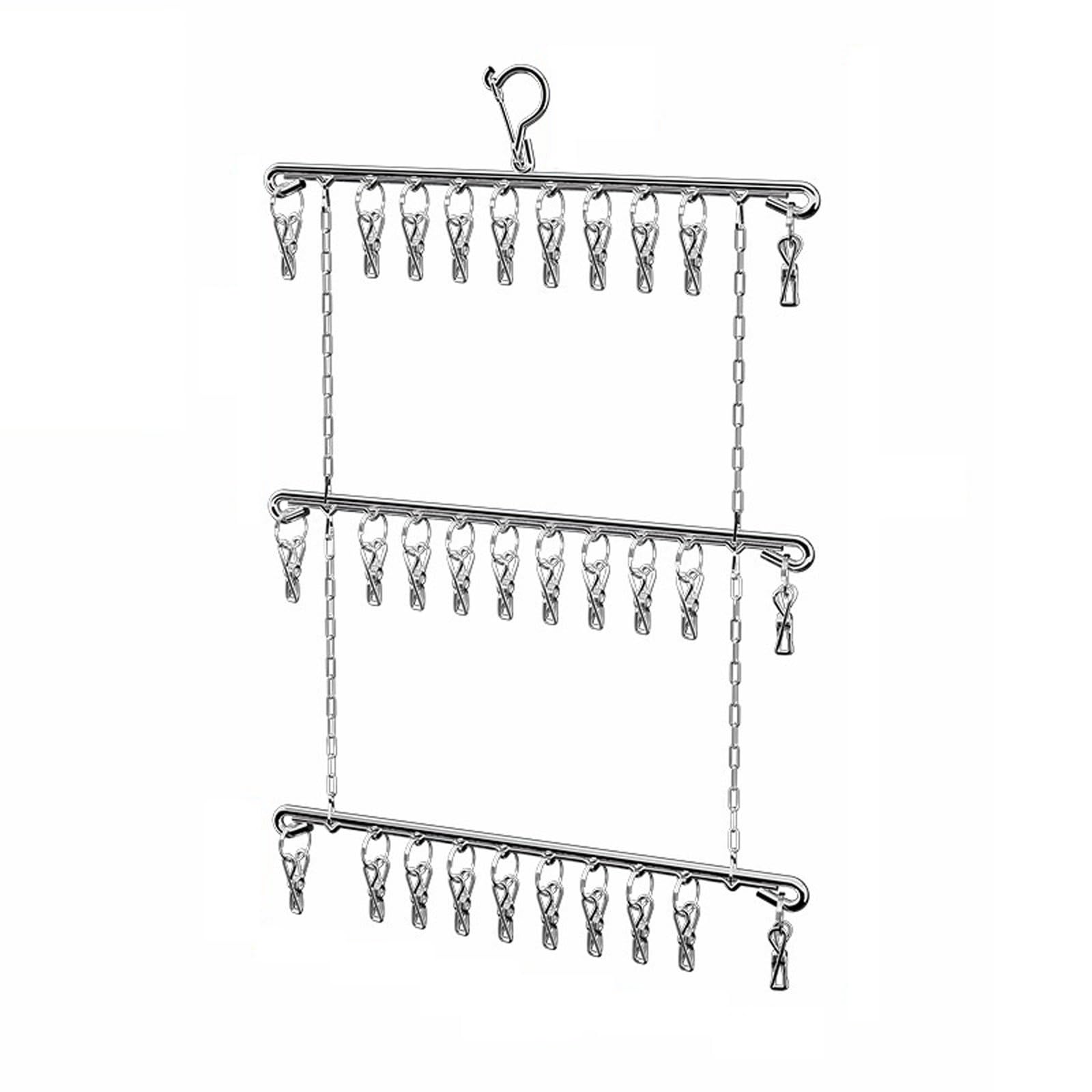 Foldable Stainless Steel Hanger Multi Clip Drying Rack a Great Tool Coat hanger
