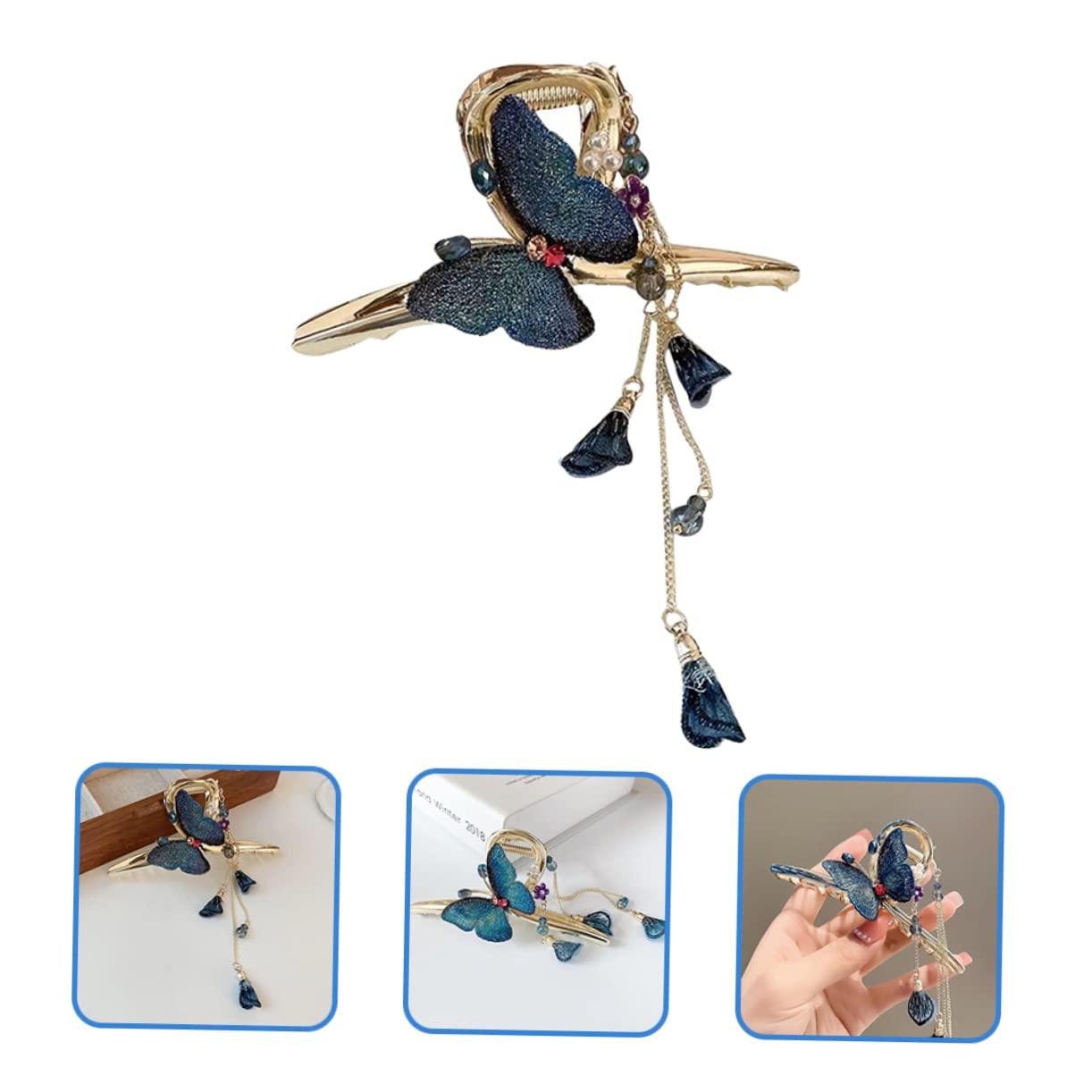 Healeved 5piezas Pinza Para Cabello Diseño De y Flecos Clip De Mandíbula Metálico Para Mujer Accesorio Elegante y Duradero Para Peinados Diarios