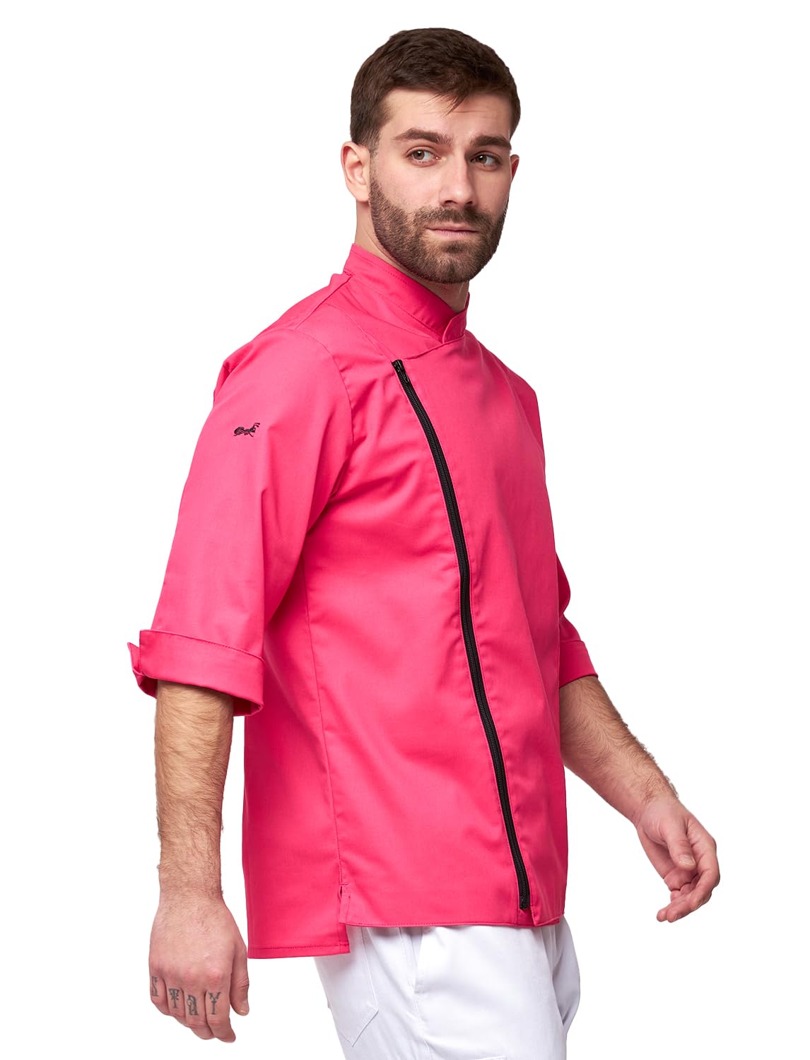 strongAnt Giacca da Cuoco da Uomo Manica Corta a 3/4 con Zip Elasticizzata Divisa da Cuoco Professionale