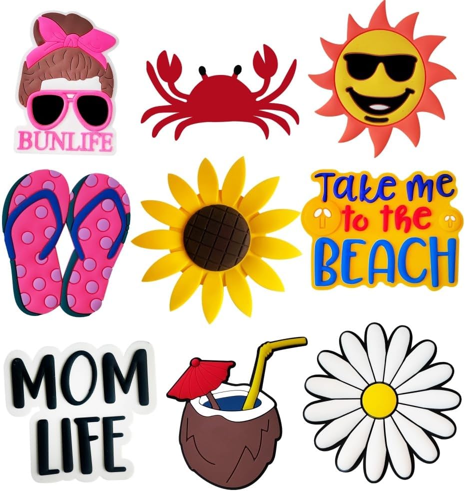 mcmioeat 9Pcs Bogg Bag Accessories,Bogg Bag Charms Beach Tote Bag Rubber Beach Bag, Decoration Charms for Girls Women mcmioeat 9Pcs Bogg Bag Accessories,Bogg Bag Charms Beach Tote Bag Rubber Beach Bag, Decoration Charms for Girls Women