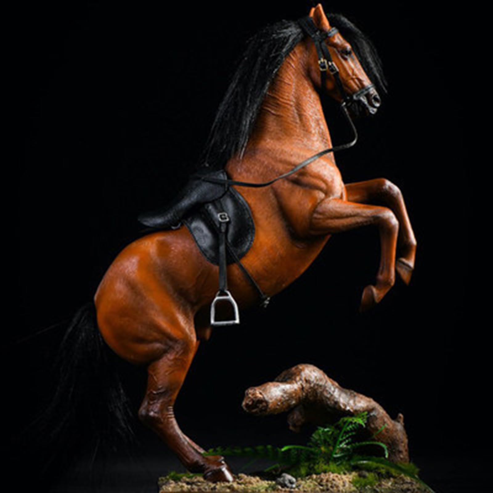Figurka konia 1/12 - realistyczna rzeźba konia, ozdoby z żywicy, Rzeźba konia, rękodzieło, akcesoria do dekoracji domu, biura, ozdoby anime, (C)