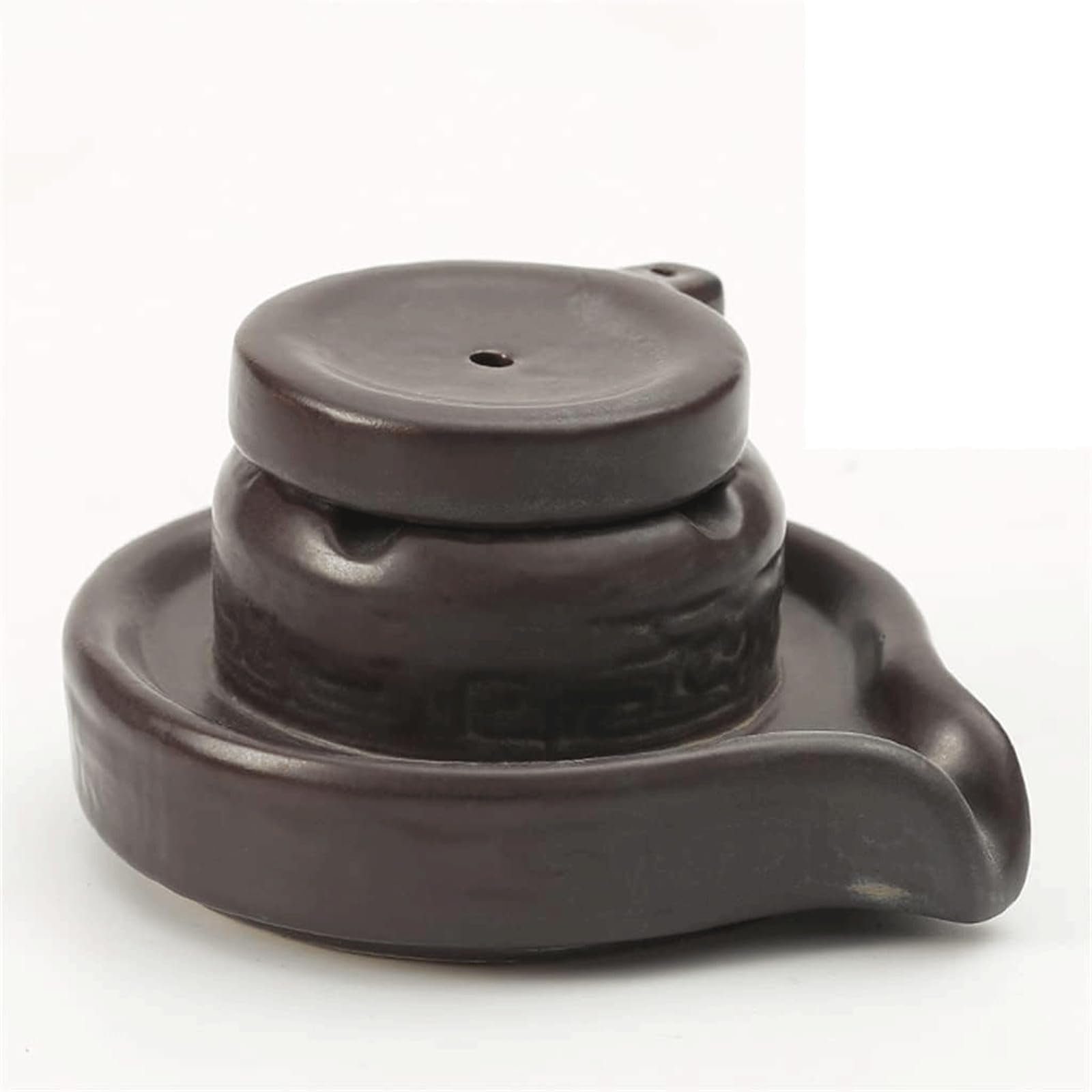 Porta incenso Base in legno Porta incenso Ceramica Grafite Riflusso Cascata Cono Porta incenso Censer Bastoncino di incenso Supporto per sala da tè Studio per l'ornamento domestico del giardino