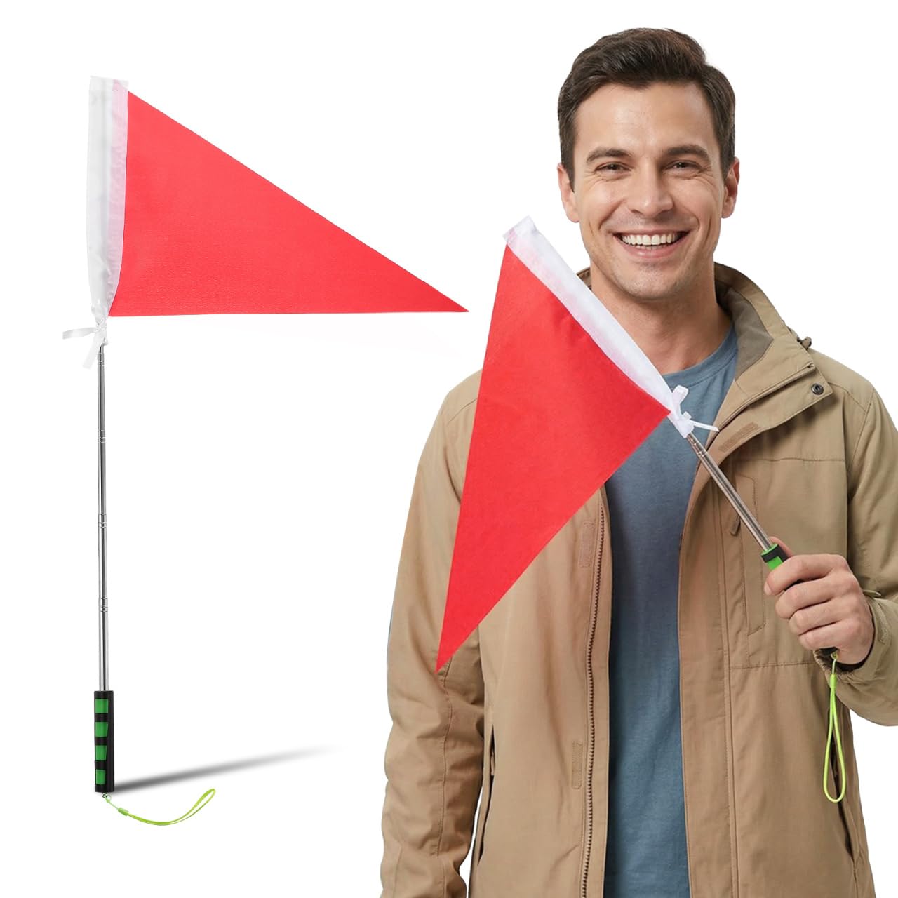 Bandera de guía turística telescópica de 1,2 m HANABASS poste portátil para eventos