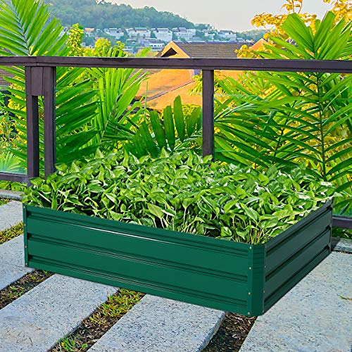 Safstar Galvanized Raised Garden Beds, Outdoor Metal Raised Garden Bed W/ Durable Steel Board, Premium Planter Box For Vegetables Flowers Herb Backyard, Patio, Balcony (39.5" L X 31.5 W X 12.0 H) #TOP1