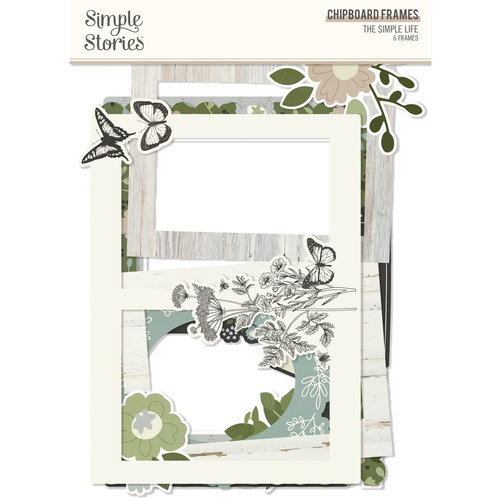 SIMPLE STORIES Simple Life Chipboard Frames, White