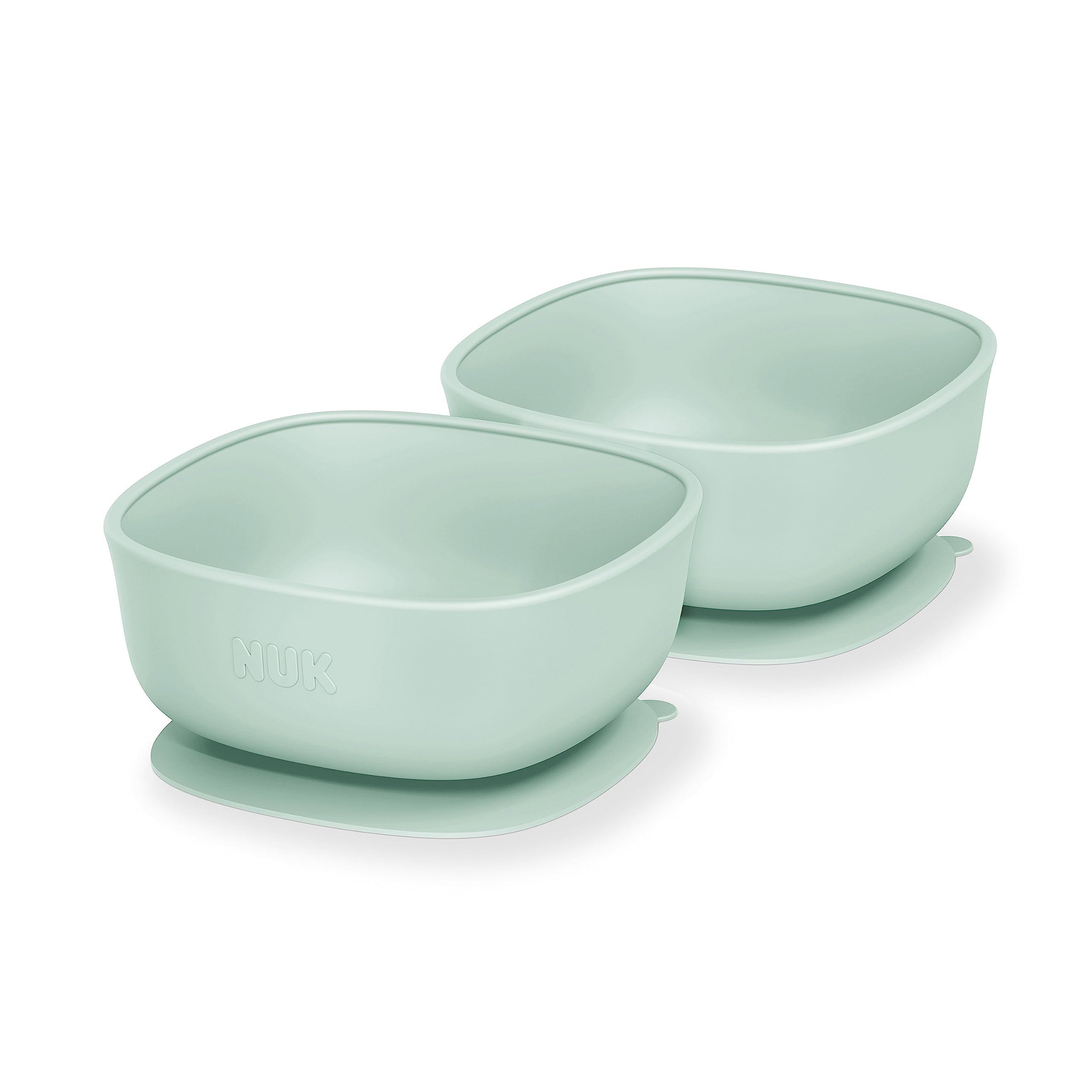 NUK Silicone Baby Suction Bowls Suction Feature Helps Reduce Spills Microwave &amp; Dishwasher Safe BPA-Free Pack of 2