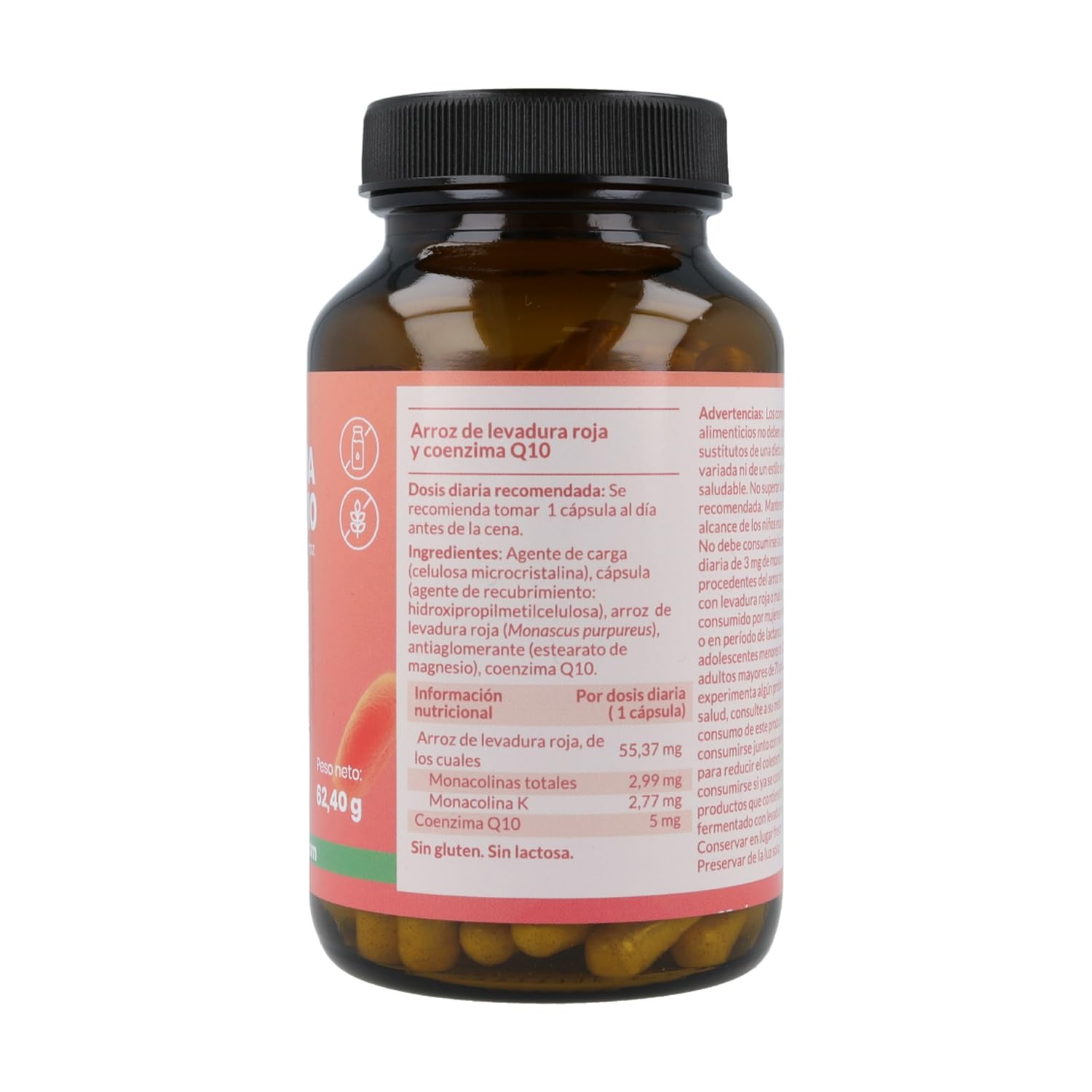 Arroz de levadura roja y coenzima Q10 | 120 cápsulas | Naturitas Essentials | Levadura roja con monacolina K + CoQ10 | Acción antioxidante celular | Antioxidantes y Coenzimas