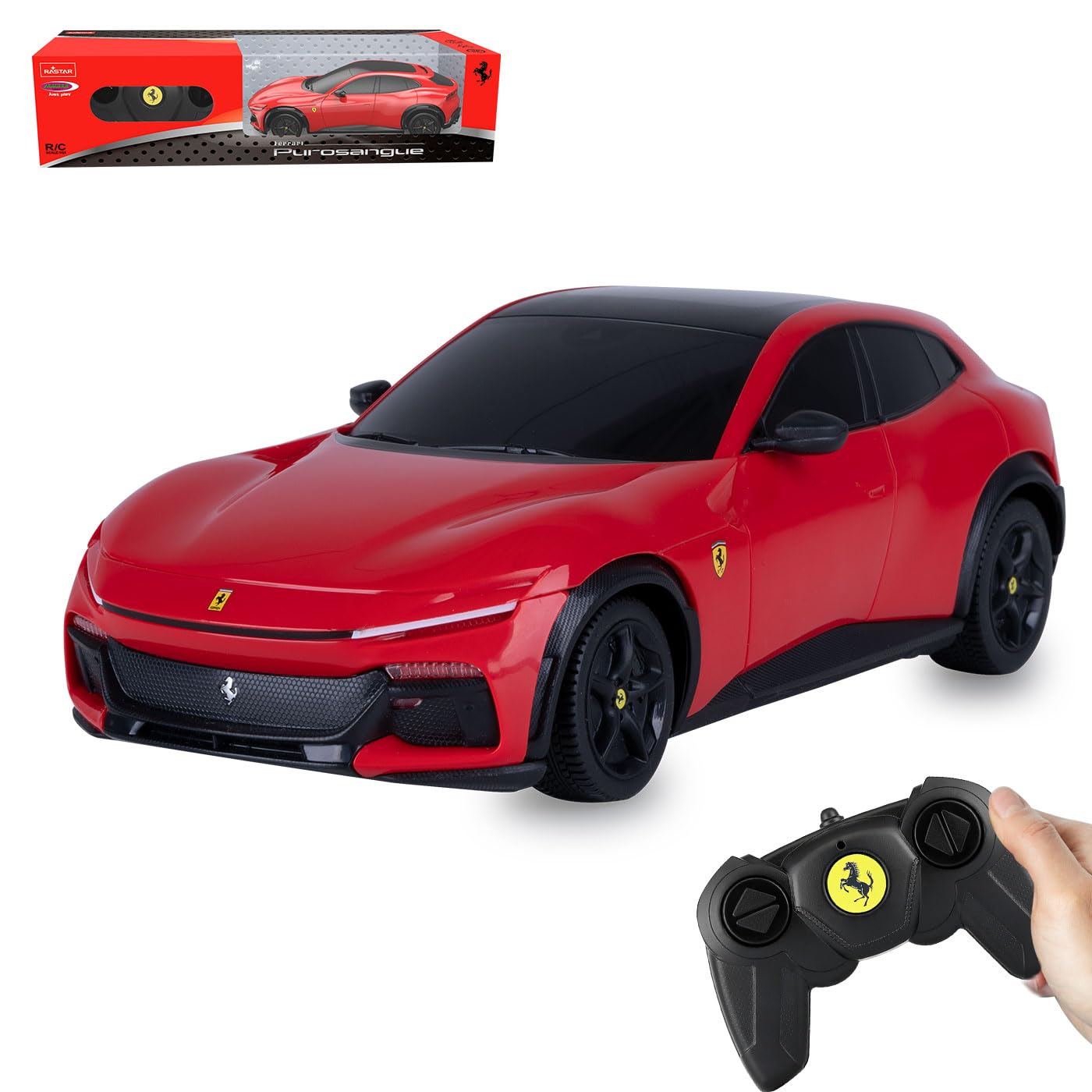 JAMARA 402255 Ferrari Purosangue 1:24 2.4 GHz, Remote Controlled RC Car, Children's Toy Car with Remote Control, Model Car, Gift for Children, Faithful Paint