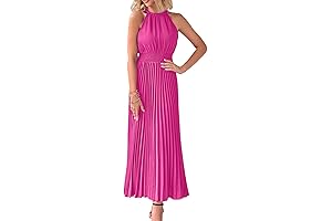 Womens Elegant Long Red Casual Summer Dress