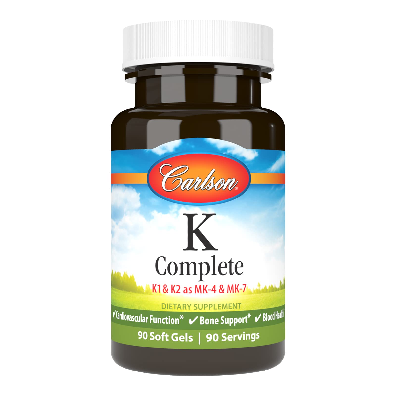 Carlson K Complete, Vitamin K-1, K2 as MK-4, 90 Softgels 90 Count (Pack of 1)